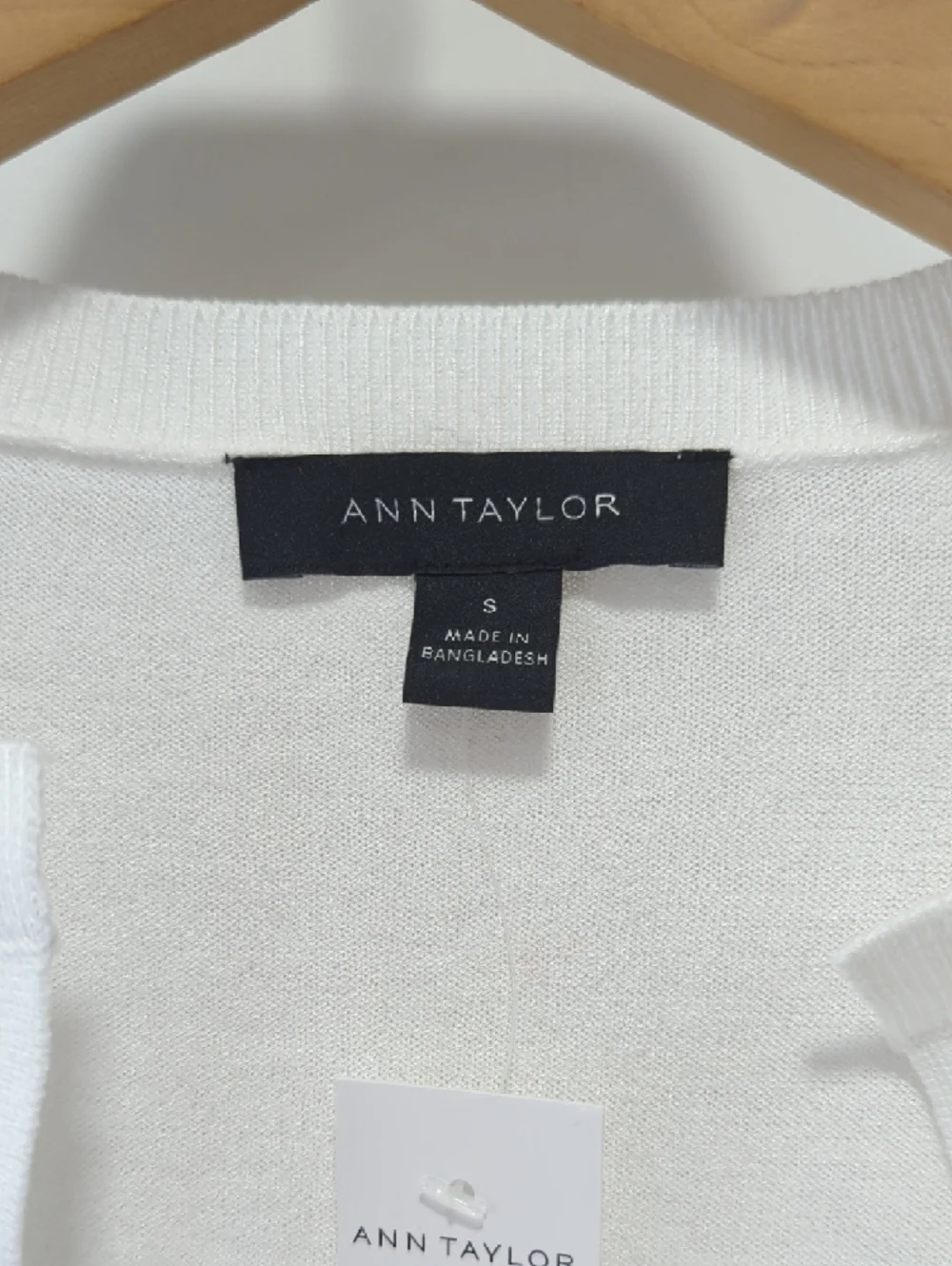 Ann Taylor White Open-Front Knit Cardigan with Crew Neckline Size Small - Picture 2 of 10